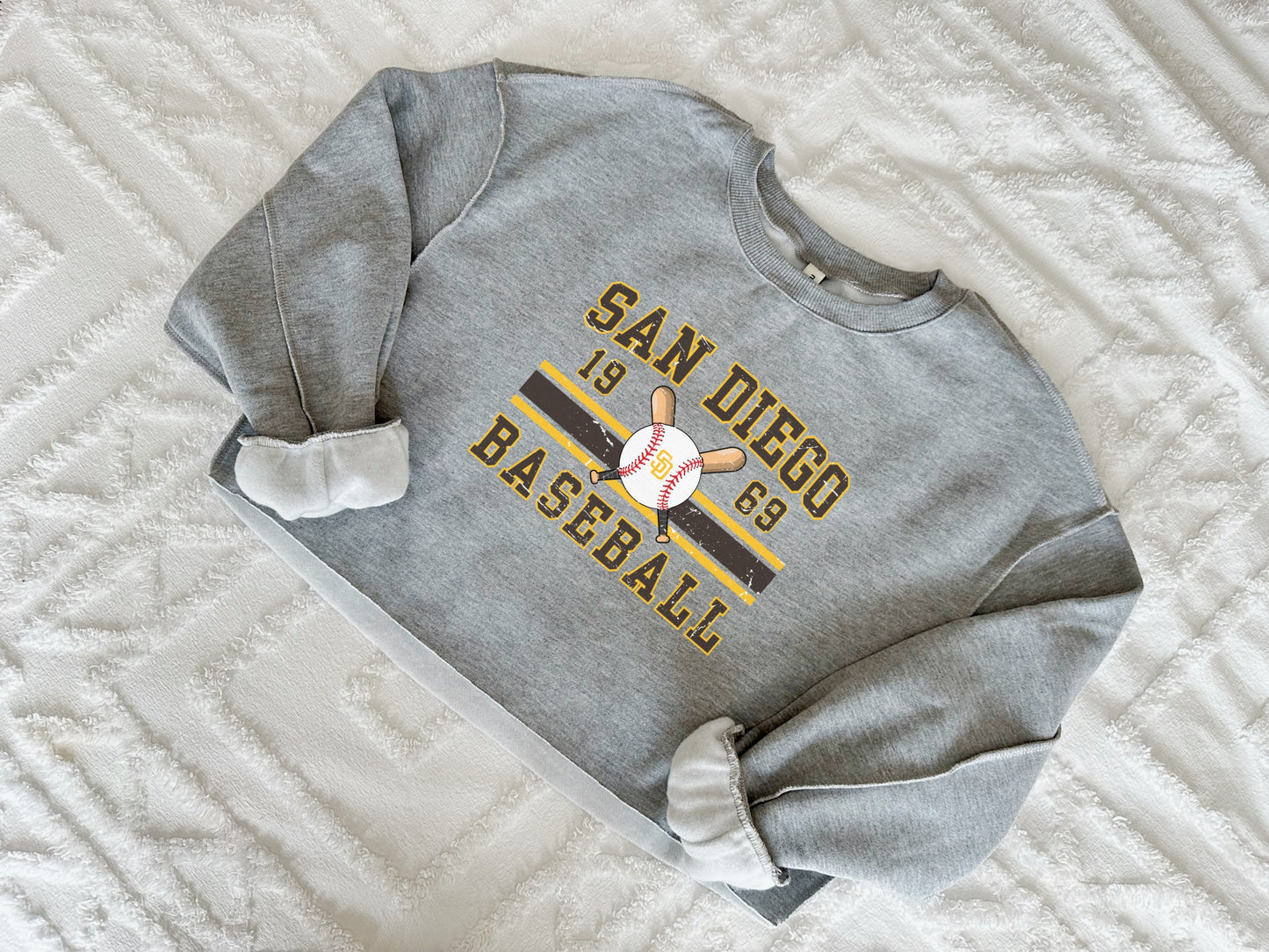 Vintage Baseball Cropped Sweatshirt