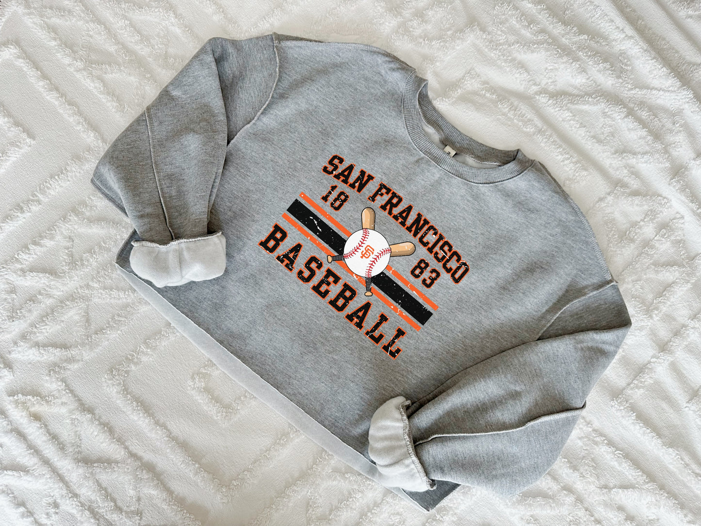 Vintage Baseball Cropped Sweatshirt